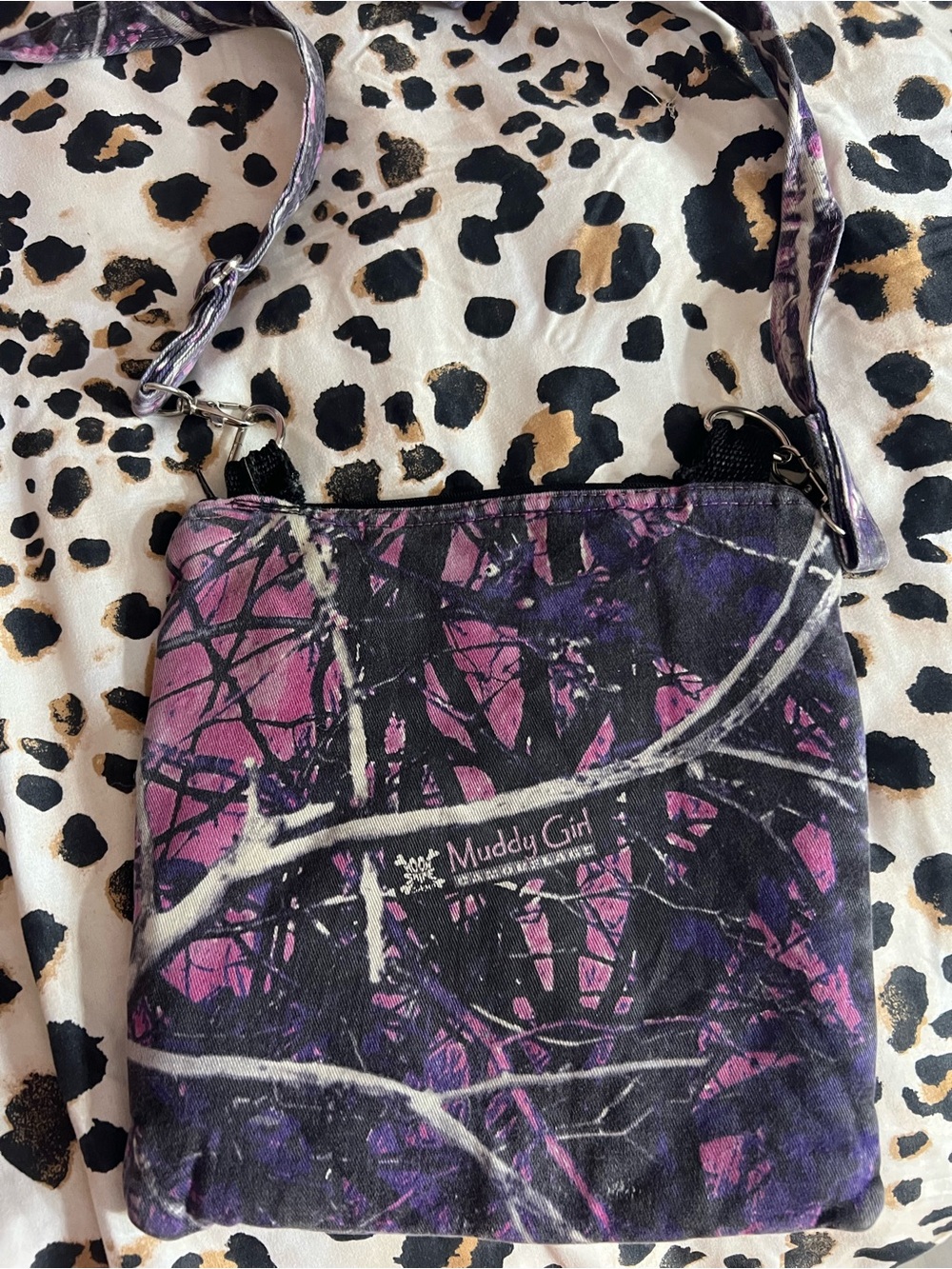 Purple Camo Crossbody Bag